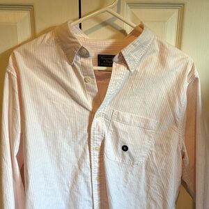 Abercrombie & Fitch Men's Soft Pink Striped Shirt